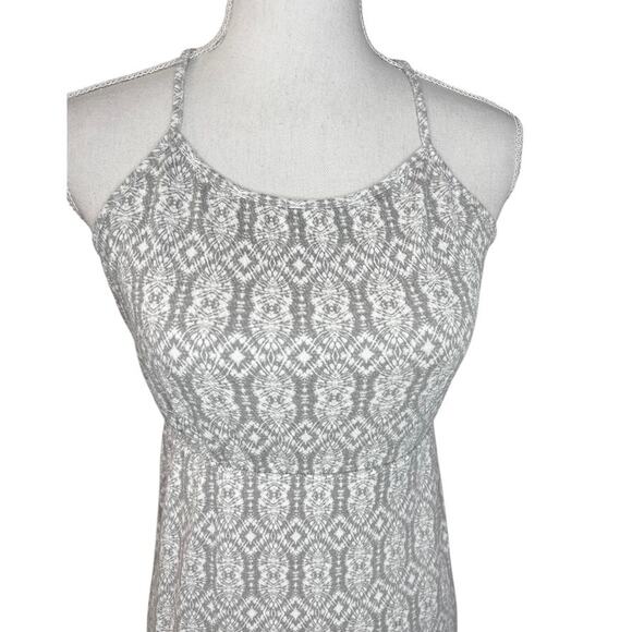 Mossimo gray geometric crochet hem maxi dress casual summer neutral boho - Picture 2 of 8